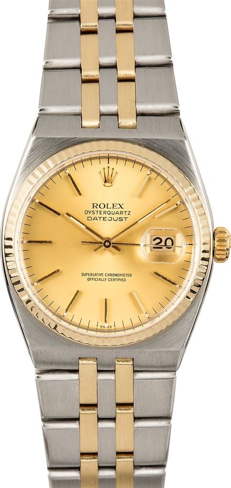 rolex oysterquartz datejust two tone|Rolex oysterquartz Datejust 17013 price.